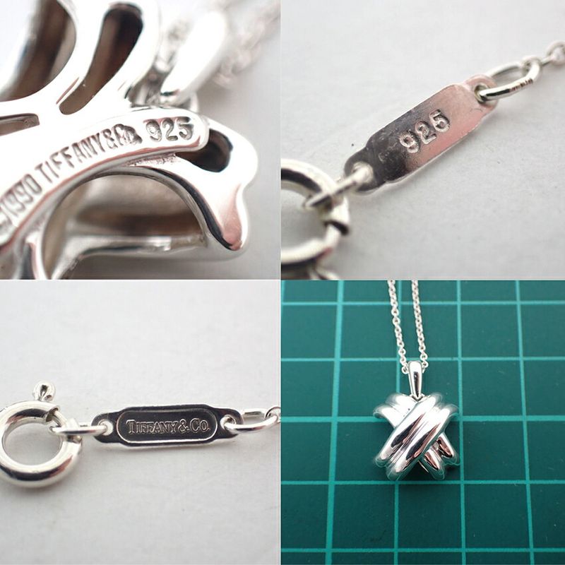 Tiffany & Co 925 Signature Cross Pendant /necklace //j88-9