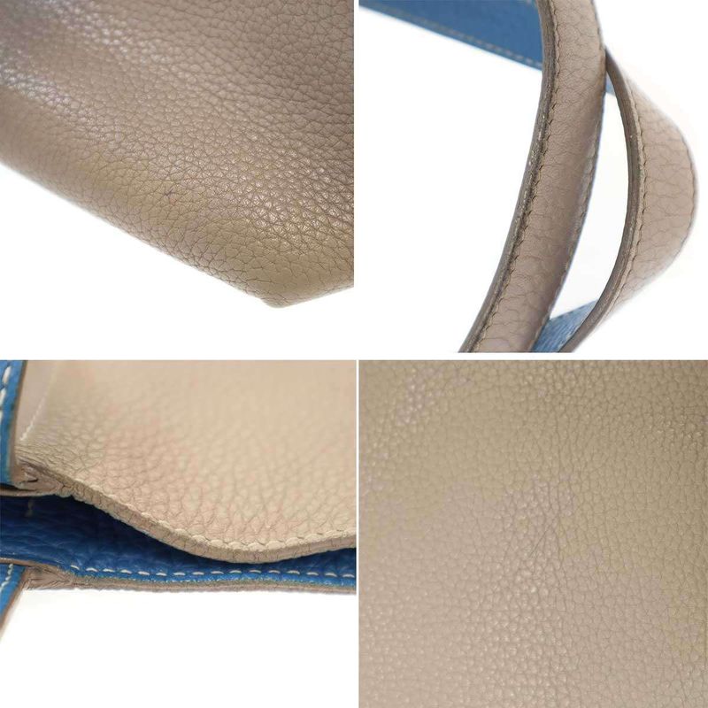 Hermes Double Sens 45 Bag Double Sens 45 Reversible Leather Tote Bag Grey Blue