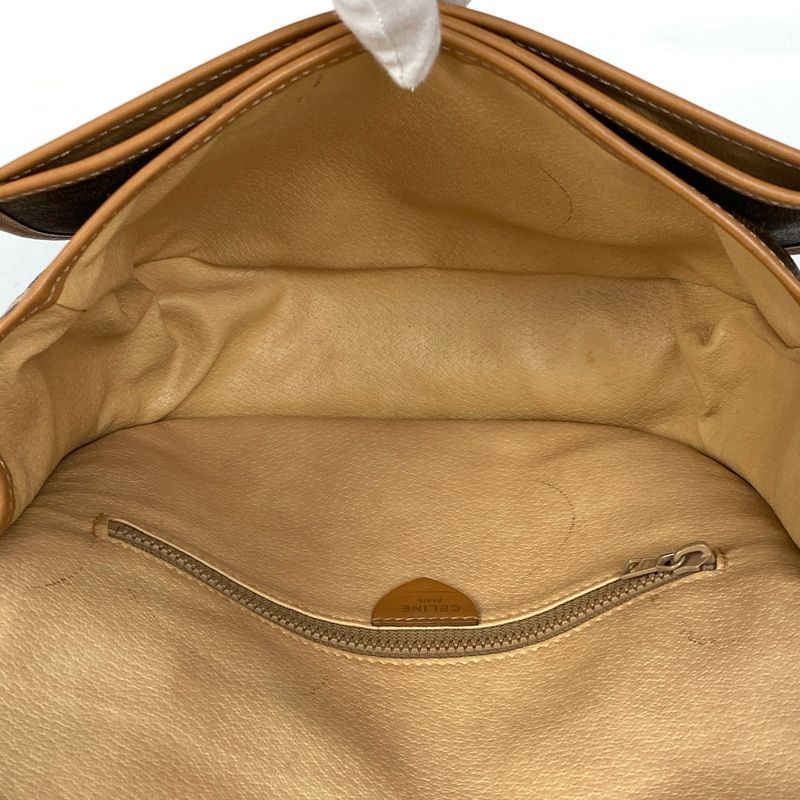 Celine Macadam Pattern Shoulder Bag Crossbody Shoulder Bag Coated Canvas Brown