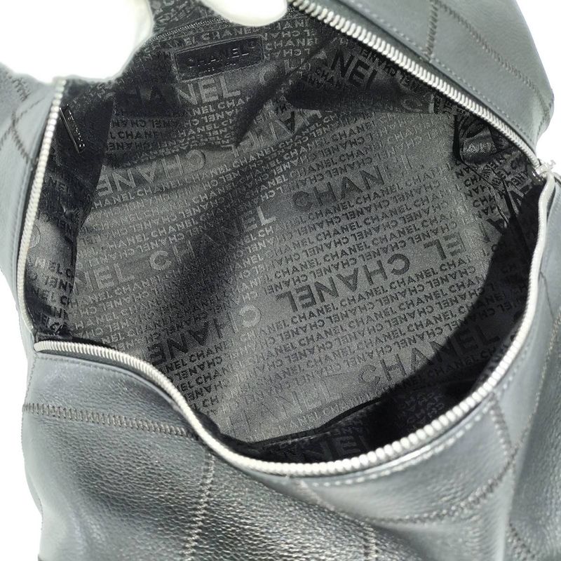 Chanel Handbag Chocobar Leather Black