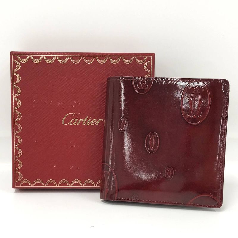 Cartier Bifold Wallet With Happy Birthday Enamel Red