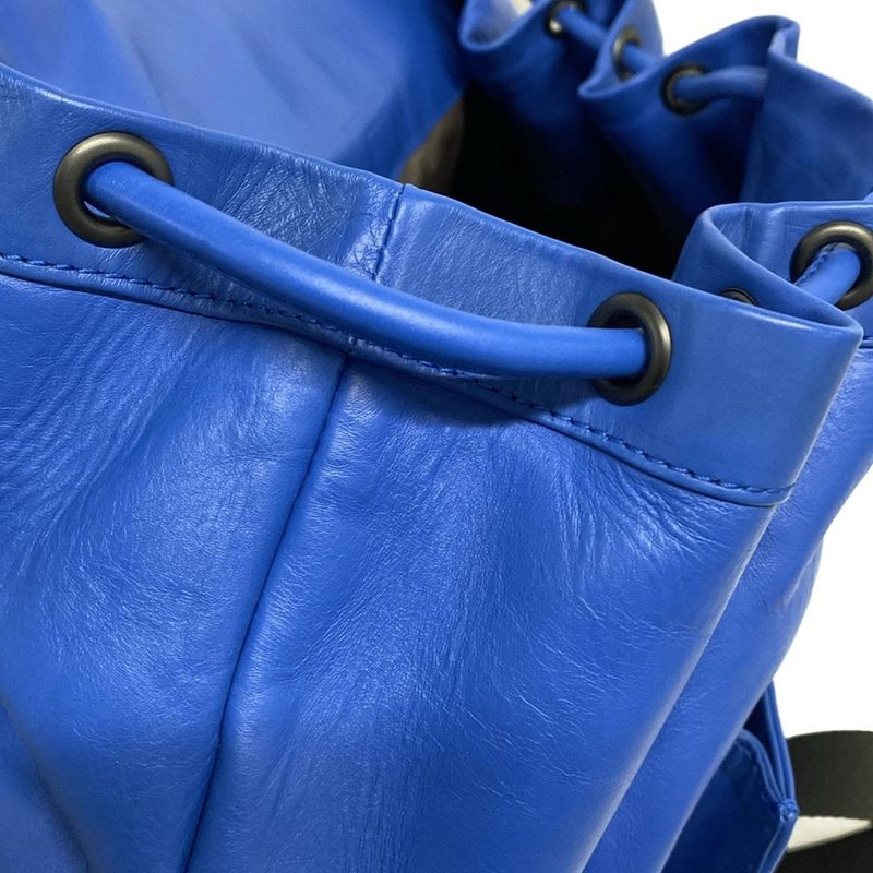 Bottega Veneta Backpack Sac Intrecciato Blue Leather