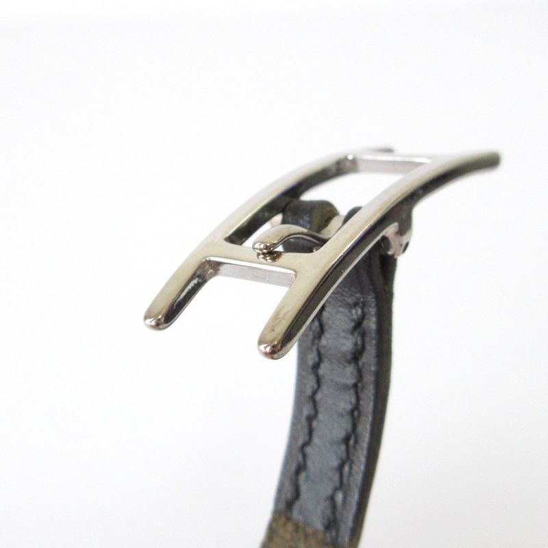 Good Hermes Api 3 Doublétour 2-Strand Bracelet Box Calf Black Silver Color