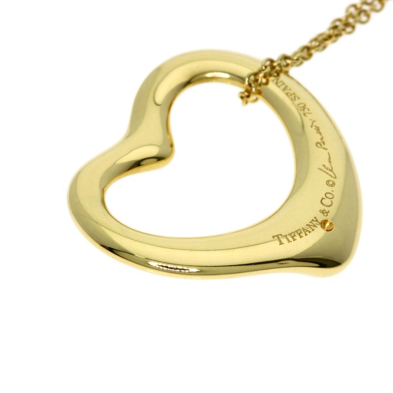 Tiffany & Co Open Heart Necklace 18K Yellow Gold Ladies