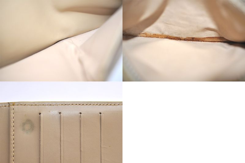 Louis Vuitton Vernis Walker Shoulder Cross Wallet Beige M91072 LV 4250n