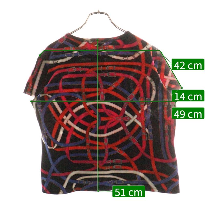 Hermes Belt All-over Print Crew Neck Short Sleeved T-shirt Cut And Sewn