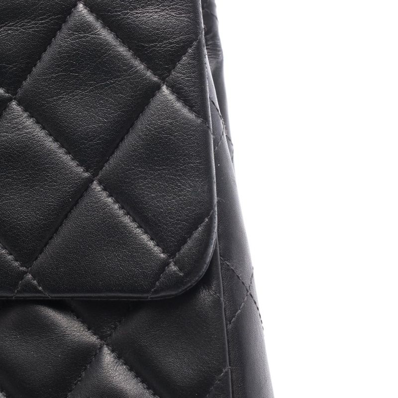 Chanel Shoulder Bag Deca Matelasse 34 A01094 Black Lambskin Deca Matelasse