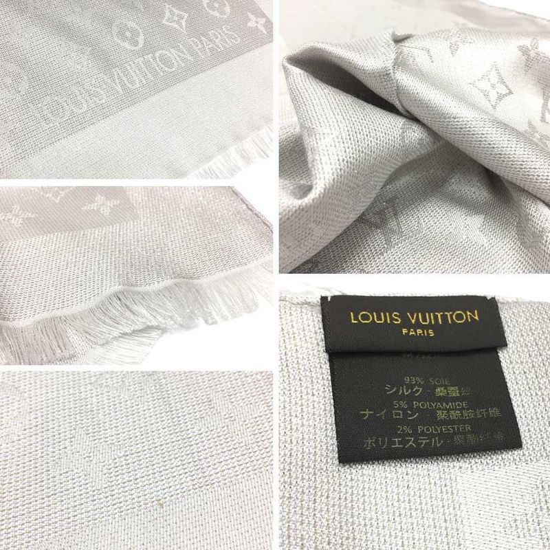 Louis Vuitton Monogram Shawl M75236 Shawl Silver Aq11961