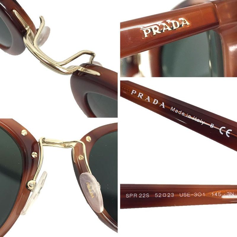 Prada Sunglasses Opr22ss Brown Eyewear UV Protection Unisex Men Women Aq11885