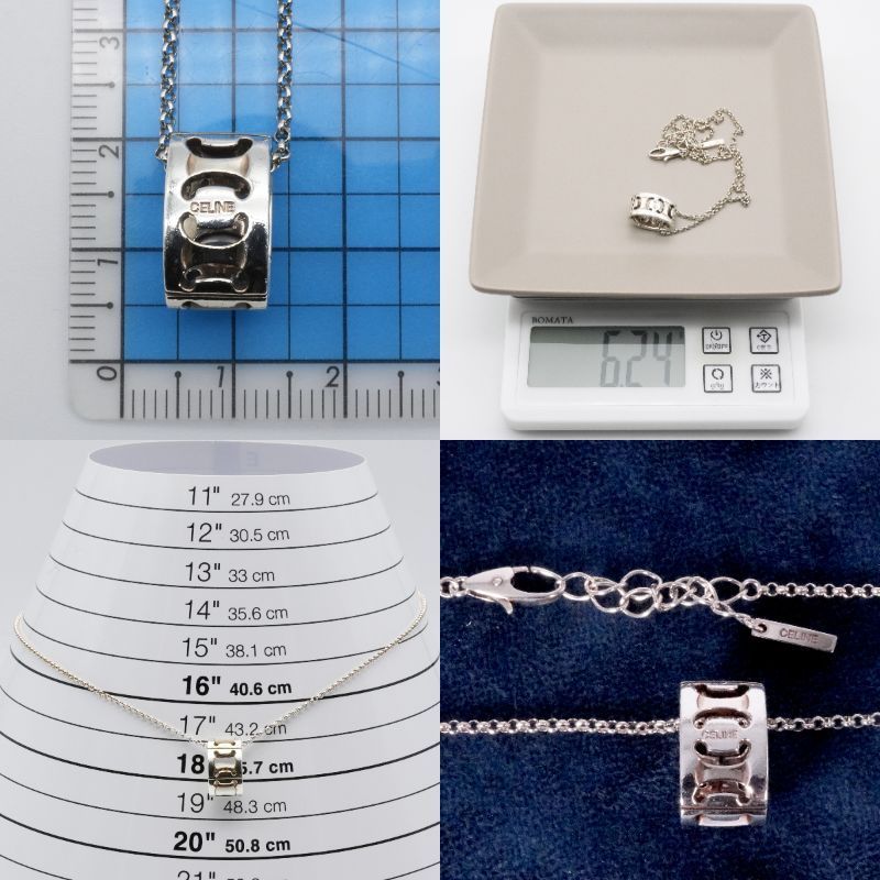 Celine Macadam Shell Necklace Celine Silver 25-1457s