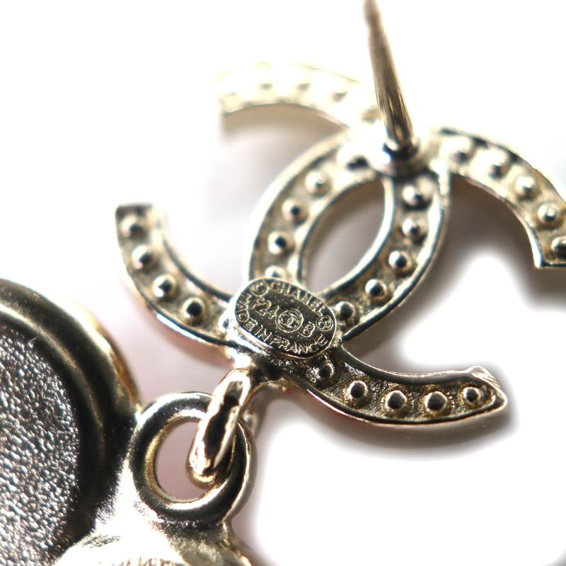 CHANEL F24B Abe285 Coco Mark Rhinestone Star Flower Earrings For Both Ears