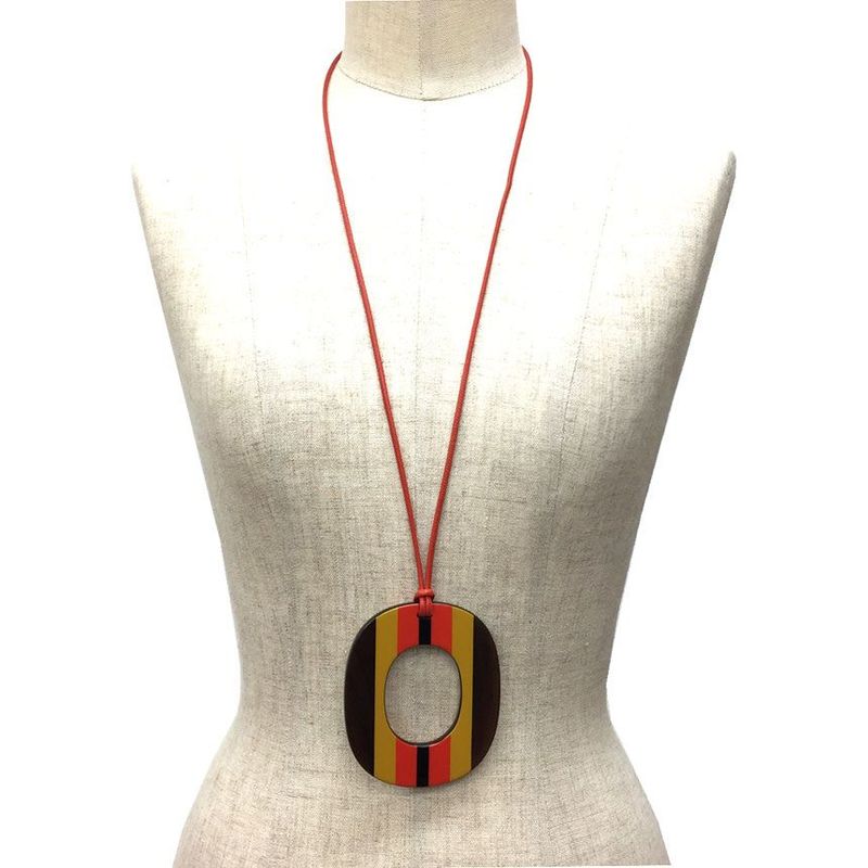 Hermes Lo Cabas Le Pendant Necklace Isme GM Isthme GM Buffalo Horn Lacquer