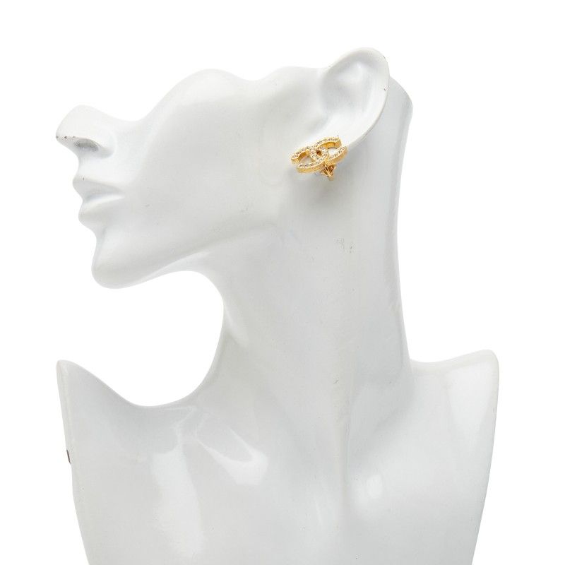 Chanel Coco Mark Gold Plated Rhinestone Ladies Chanel