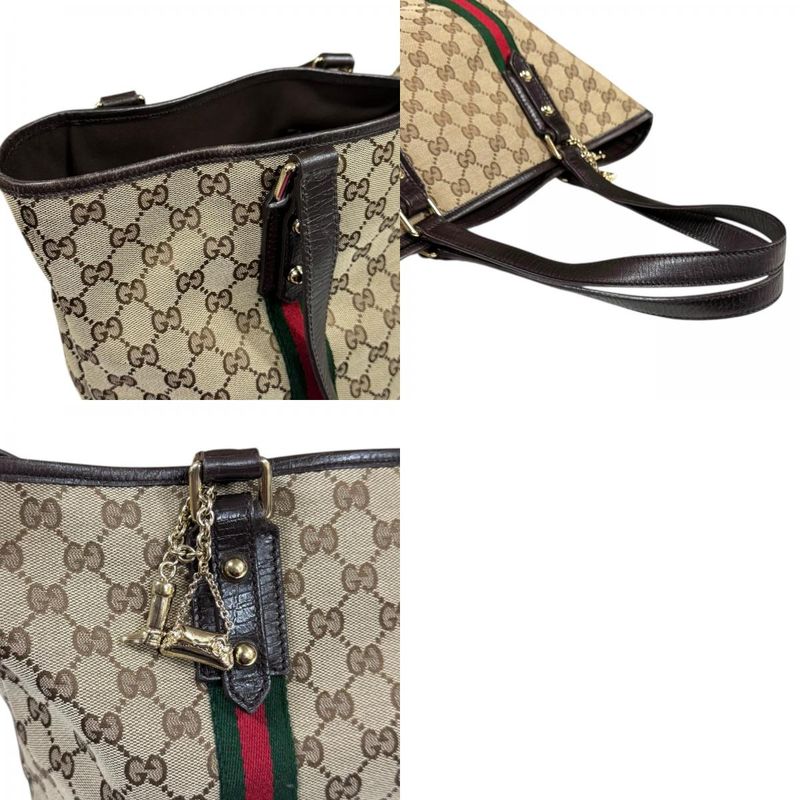 Gucci Sherry Line Tote Bag GG Canvas 137396 Beige Ladies Gucci Preowned Gucci