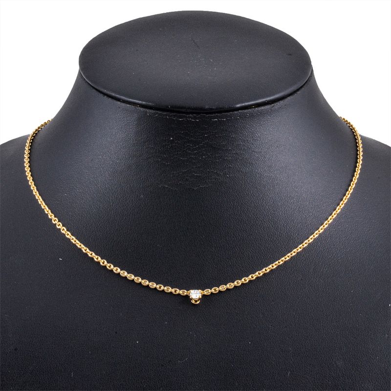 Cartier Love Support 1PD Necklace With Diamonds 18K Yellow Gold 5.6g Yellow