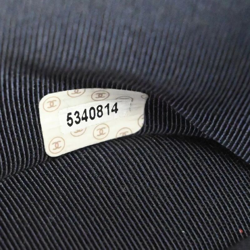 Chanel Handbag CC Coco Mark Polyester Silver Navy 35bs017