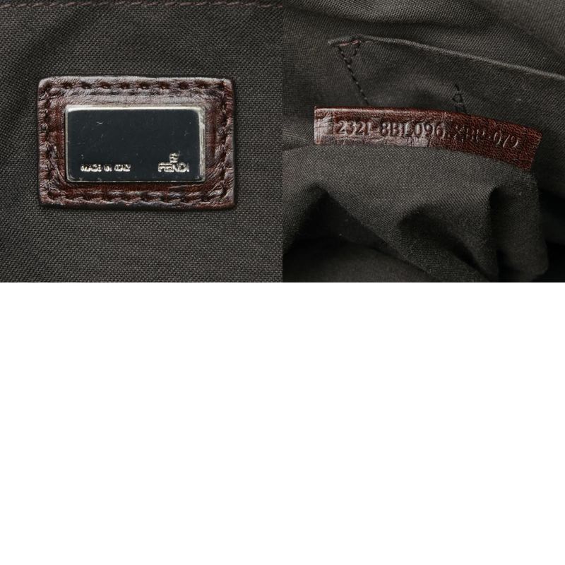 Fendi Zucca Tote Handbag 8bl096 Brown Enamel PVC Women's Fendi