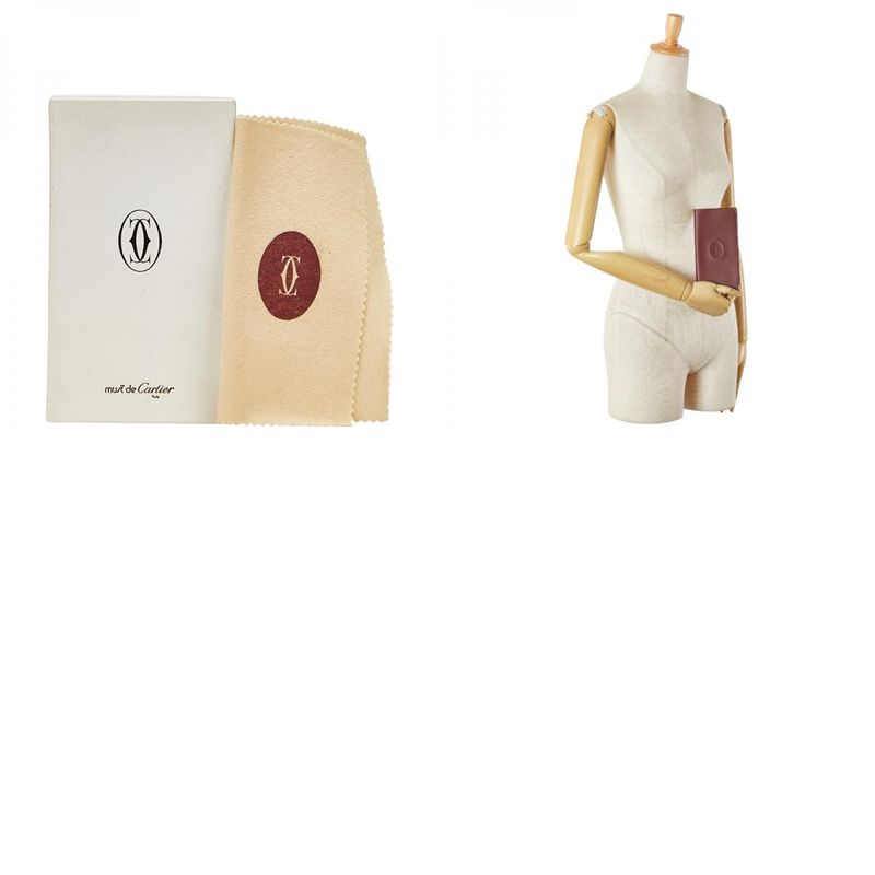 Cartier Must Line Bordeaux Wine Red Leather Ladies Cartier