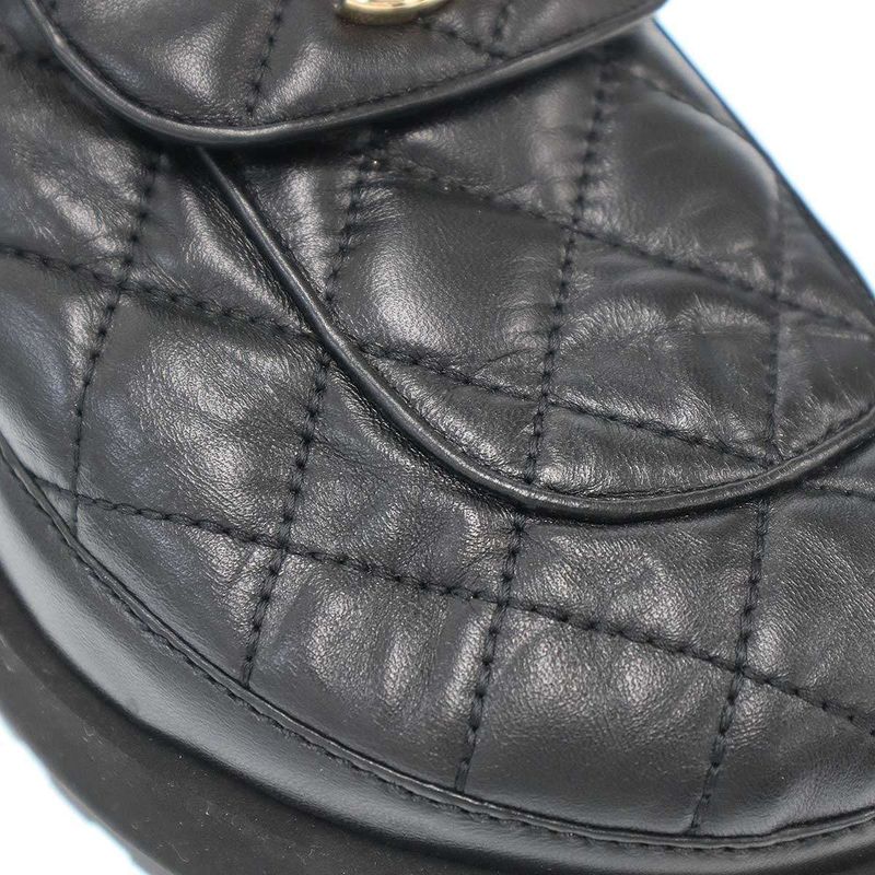 Chanel CC Turnlock Matelasse Leather Mule Shoes G45431 Black 36