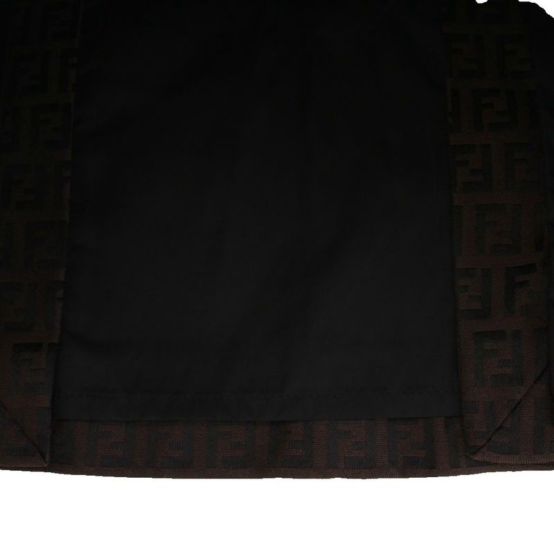 Fendi Tight Skirt Mimore Long Zucca Pattern Bicolor 40 Brown Black BB