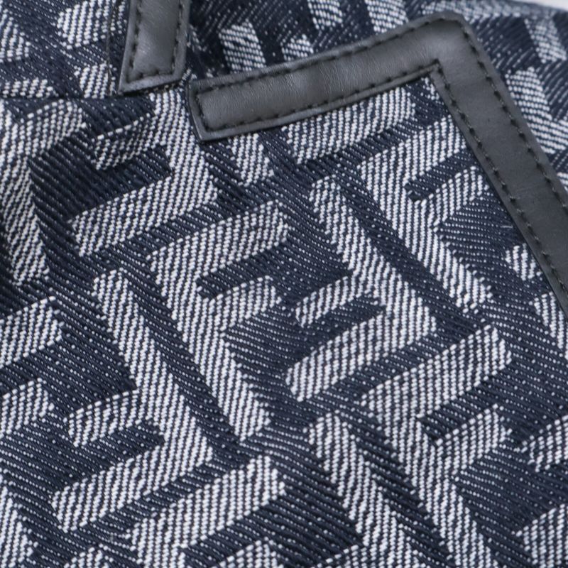 Fendi Official Fw1223 AMZ3 Partial Leather Zucca Pattern Denim 44