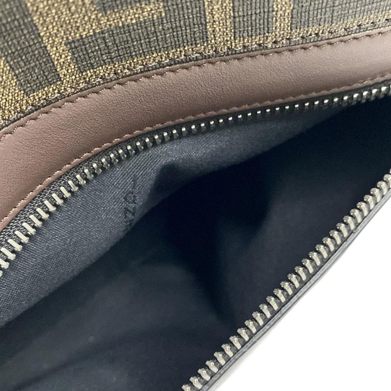 Fendi Tote Bag Zucca Pattern 7va480 Brown And Black 2way Leather