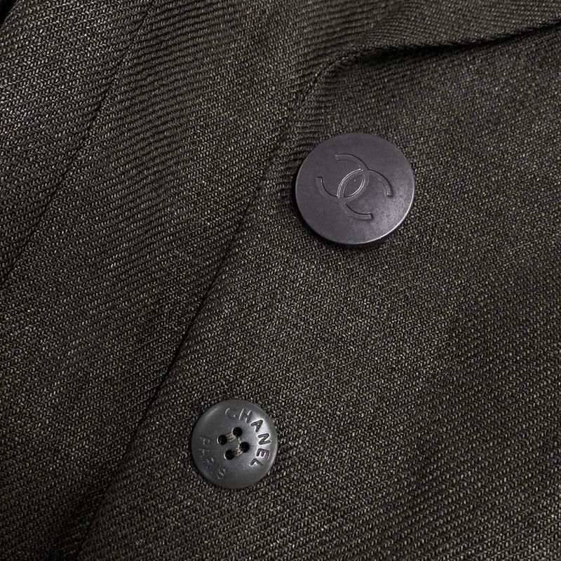 Chanel Jacket Size 38 M Women's P09877 Dark Brown Long Sleeves/spring/fall