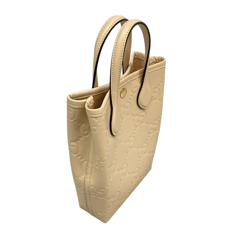 Gucci Tote Bag GG Super Mini Bag 790133 Beige Mini Bag Leather