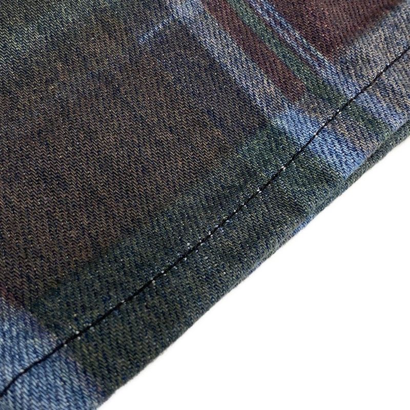 Chanel Jeans Size 42 L Women's P46334 Blue X Dark Green X Multi Checked