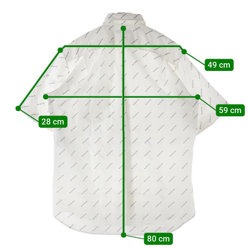 Balenciaga 18SS Logo Pattern Front Pocket Button-down Short-sleeved Shirt