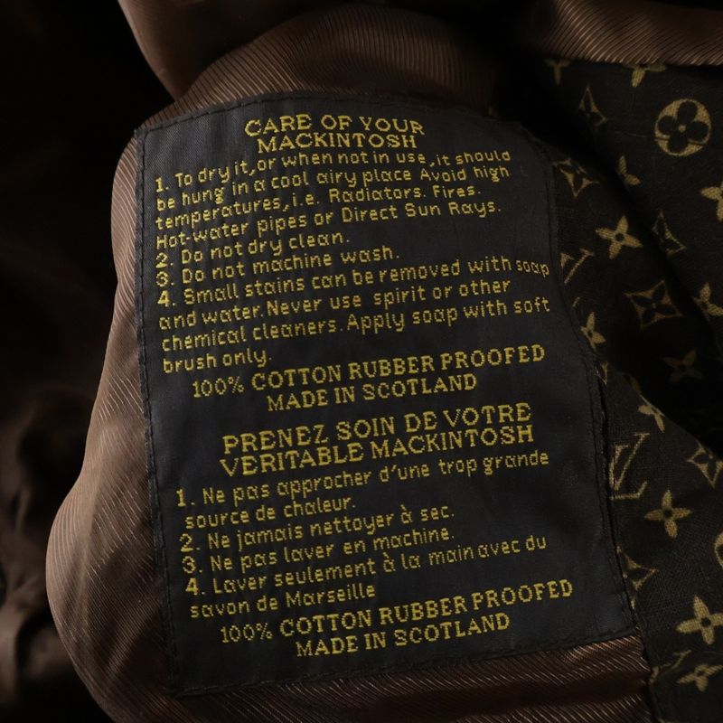 Louis Vuitton Monogram Cotton Stainless Steel Collar Coat Brown