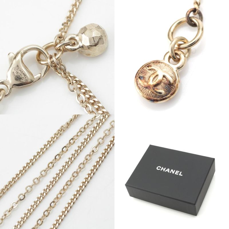 Chanel 18C GP Coco Mark Flower Motif Necklace Accessories Gold