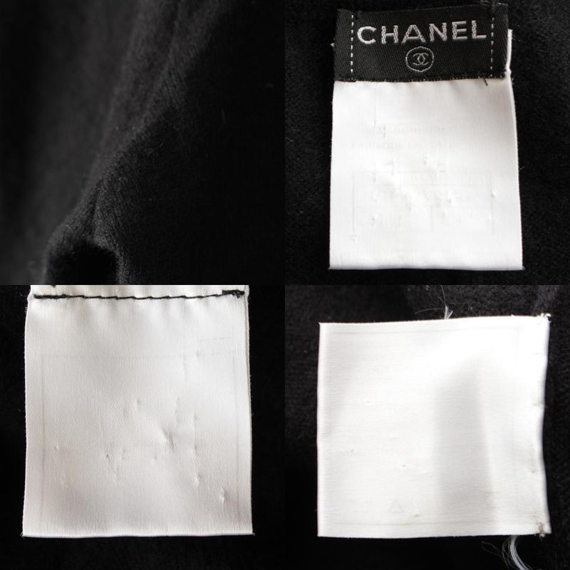 Chanel 03A Knit Coco Plate Side Charm Easy Pants Bottoms Black