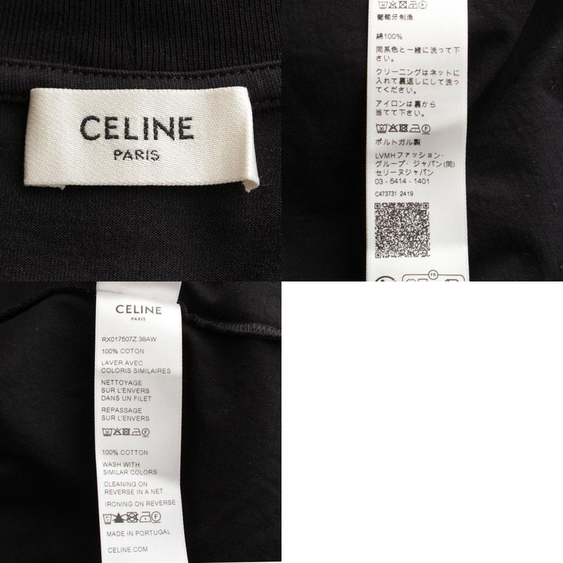Celine Triomphe Embroidered Logo Long Sleeve T-shirt Long Sleeve Cut And Sewn