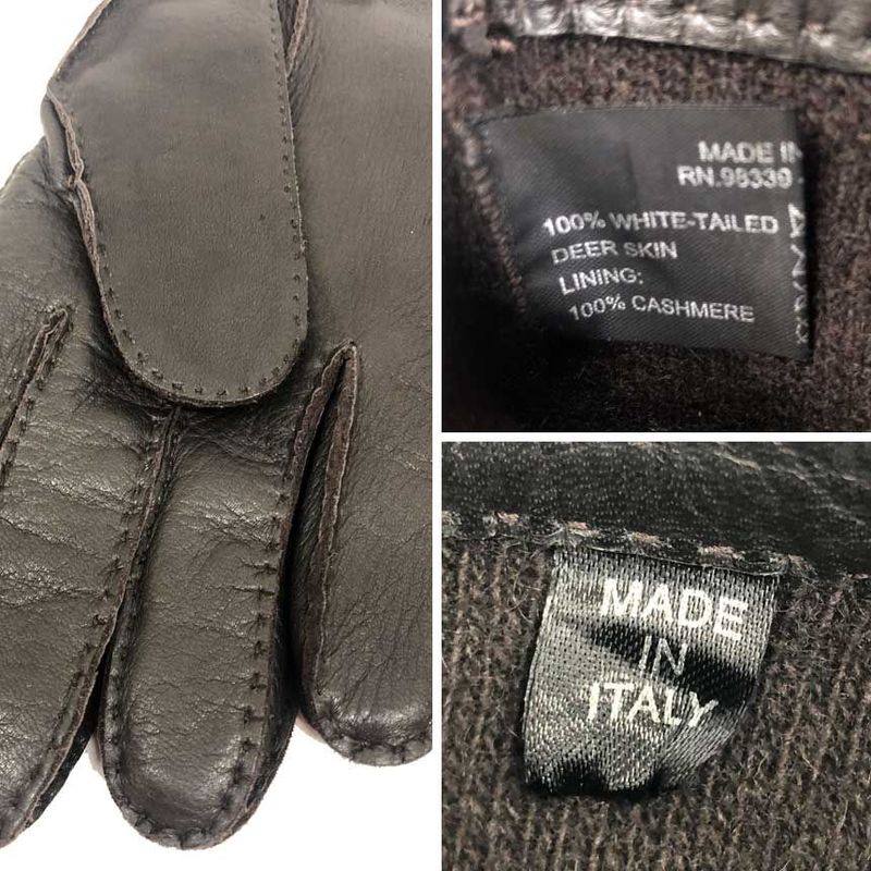 Prada Gloves Size 9 Men's Leather Dark Brown Never Used Aq12233