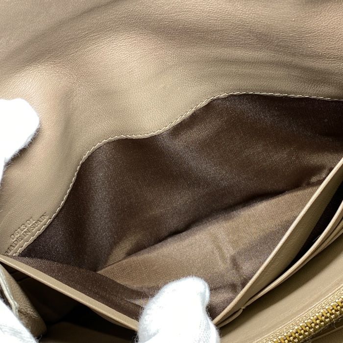 Loewe 061301 Anagram Fold Wallet Long Wallet Long Wallet Logo Leather Beige