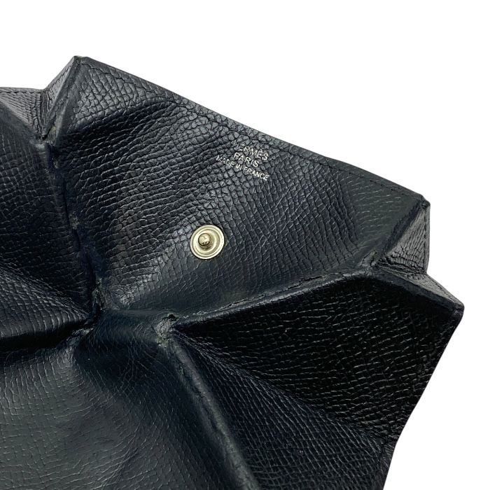 Hermes Le Van Cattle Coin Case Coin Purse Coin Purse Chèvre Leather Black