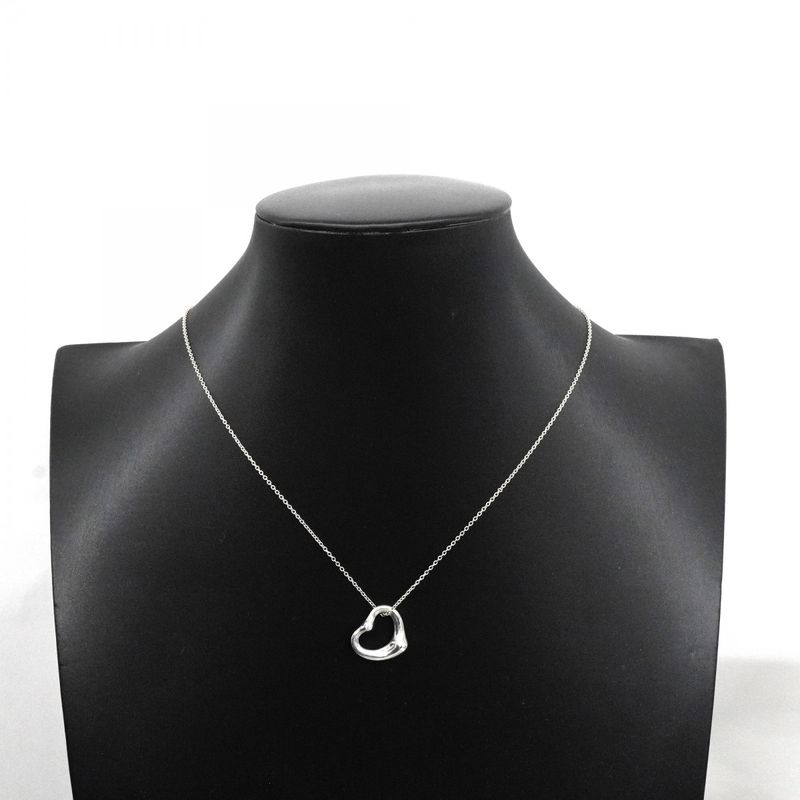 Tiffany & Co Necklace Open Heart 2PD Silver 925 Diamond Ladies