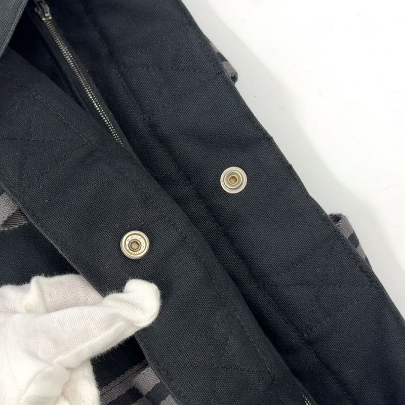 Hermes Fourre Tout MM Cotton Gray And Black Tote Bag Silver