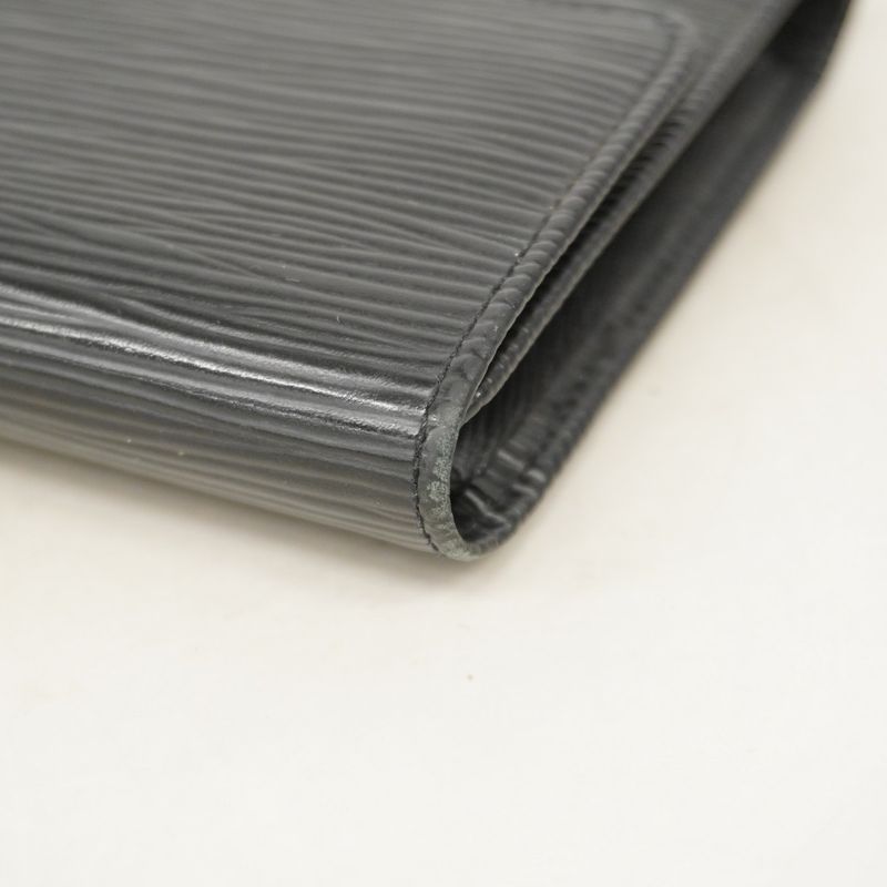 Louis Vuitton Epi Porte Trifold Long Wallet International M63382 Noir Black Men