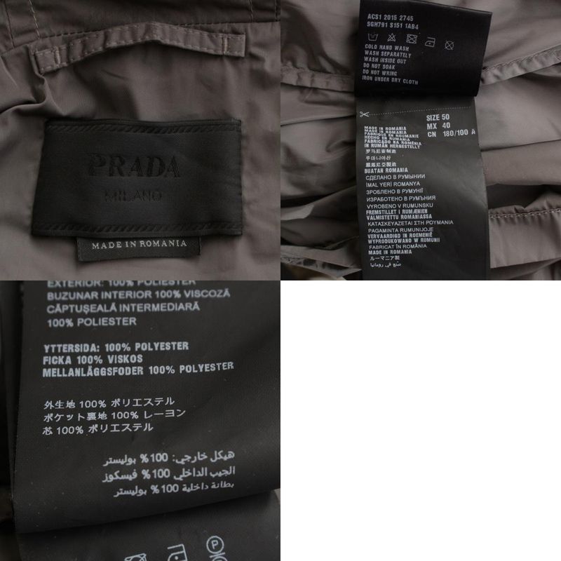 Prada '15 Zip Up Hooded Jacket Hoodie Gray 50