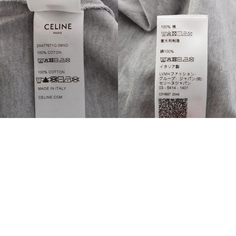 Celine 23SS Cotton Mesh Logo 16 Sez Short Sleeve T-shirt Top 2x477671q Gray XS