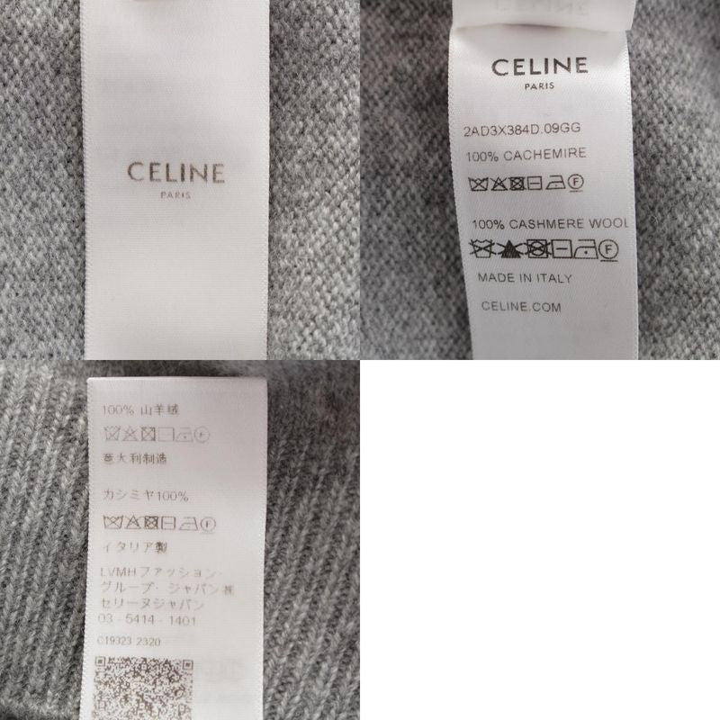 Celine Triomphe Cashmere Cool Neck Knit Sweater 2ad3x384d Grey XXL