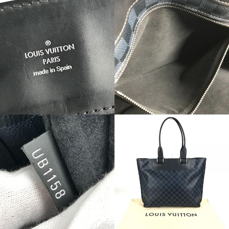 Louis Vuitton Shoulder Bag Cabas Voyage N41397 Damier Cobalt Canvas Navy