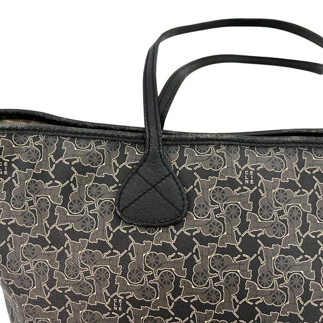 Celine Tote Bag Sulky Tote Gray Black Light PVC Leather