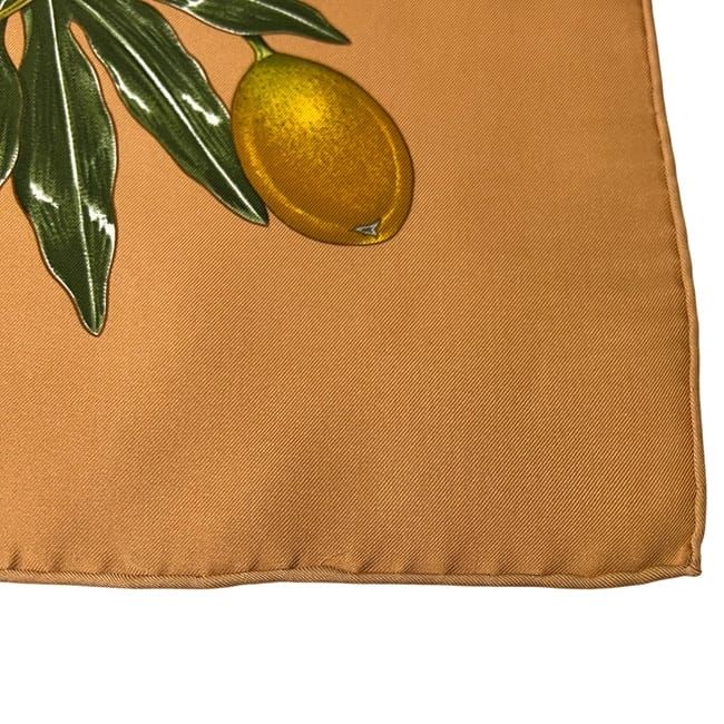 Hermes Scarf Carré 90 Orange Beige Passiflores