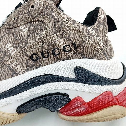 Gucci X Balenciaga Triple S Women's USA8 25.0cm (9.84in) Beige X Brown Shoes
