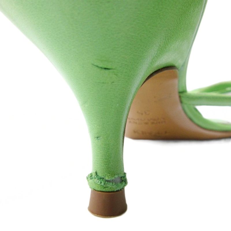 Fendi Thong Sandals Ribbon Motif Leather Strap Heel 35 Approx 22cm (8.66in)