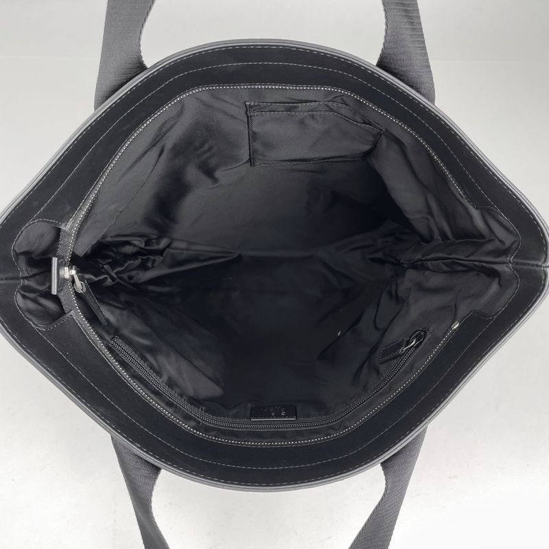 Gucci Logo Tote Shoulder Bag Sherry Line Web Tote Bag Nylon Black 631245 Women