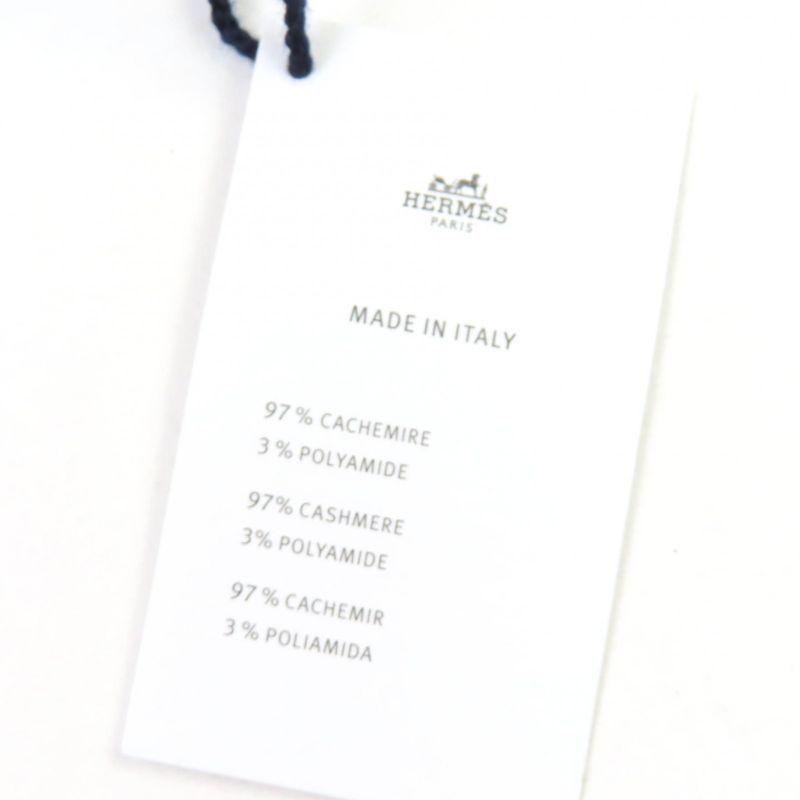 Hermes Cashmere Silver Hardware Serie Hardware Knit Gloves Navy S With Box Made